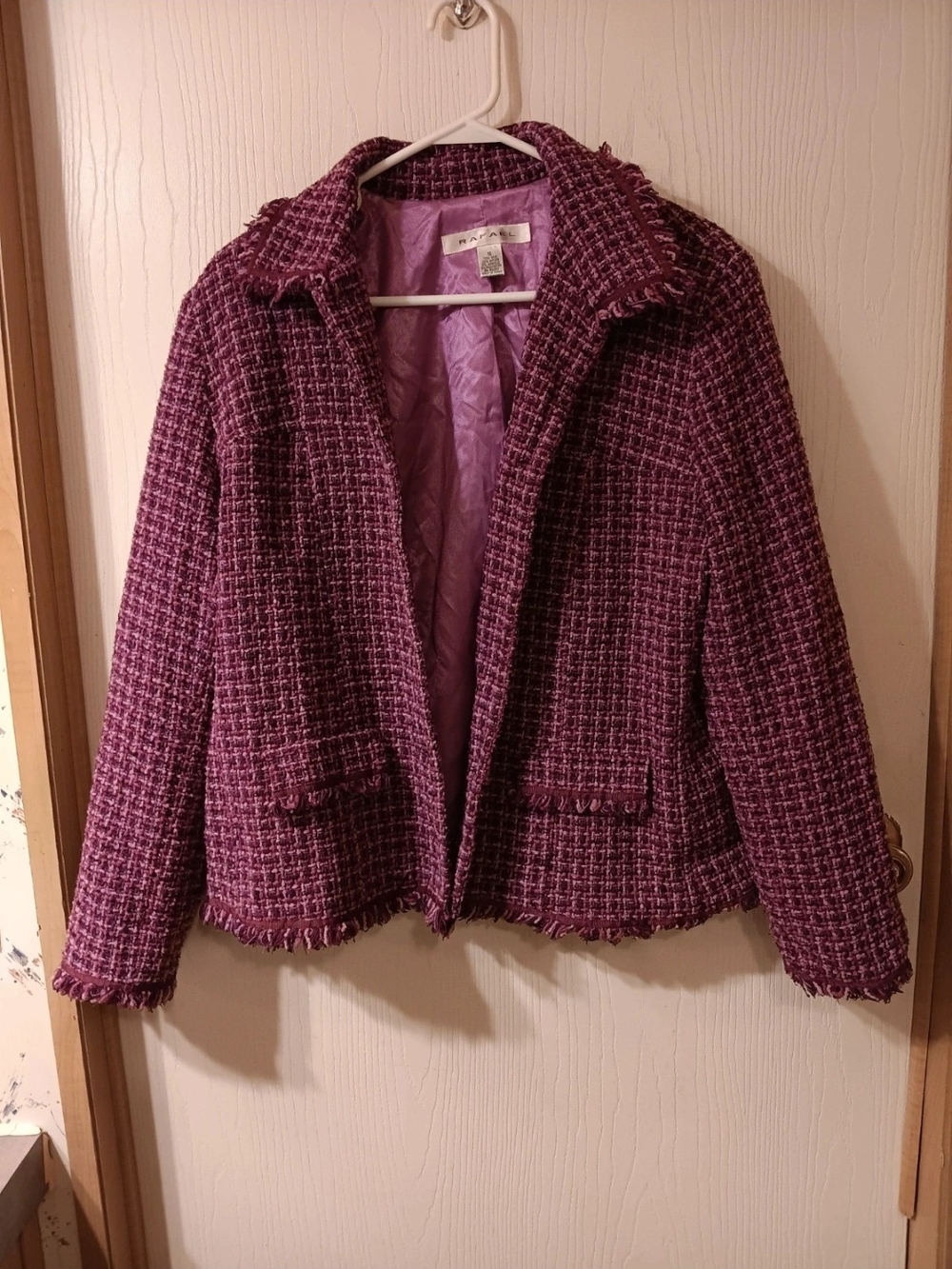 RAFAEL Purple Bouclé Tweed Blazer